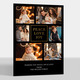 Black Peace Love Joy Gold Foil Holiday Photo Cards Image 1 of 6